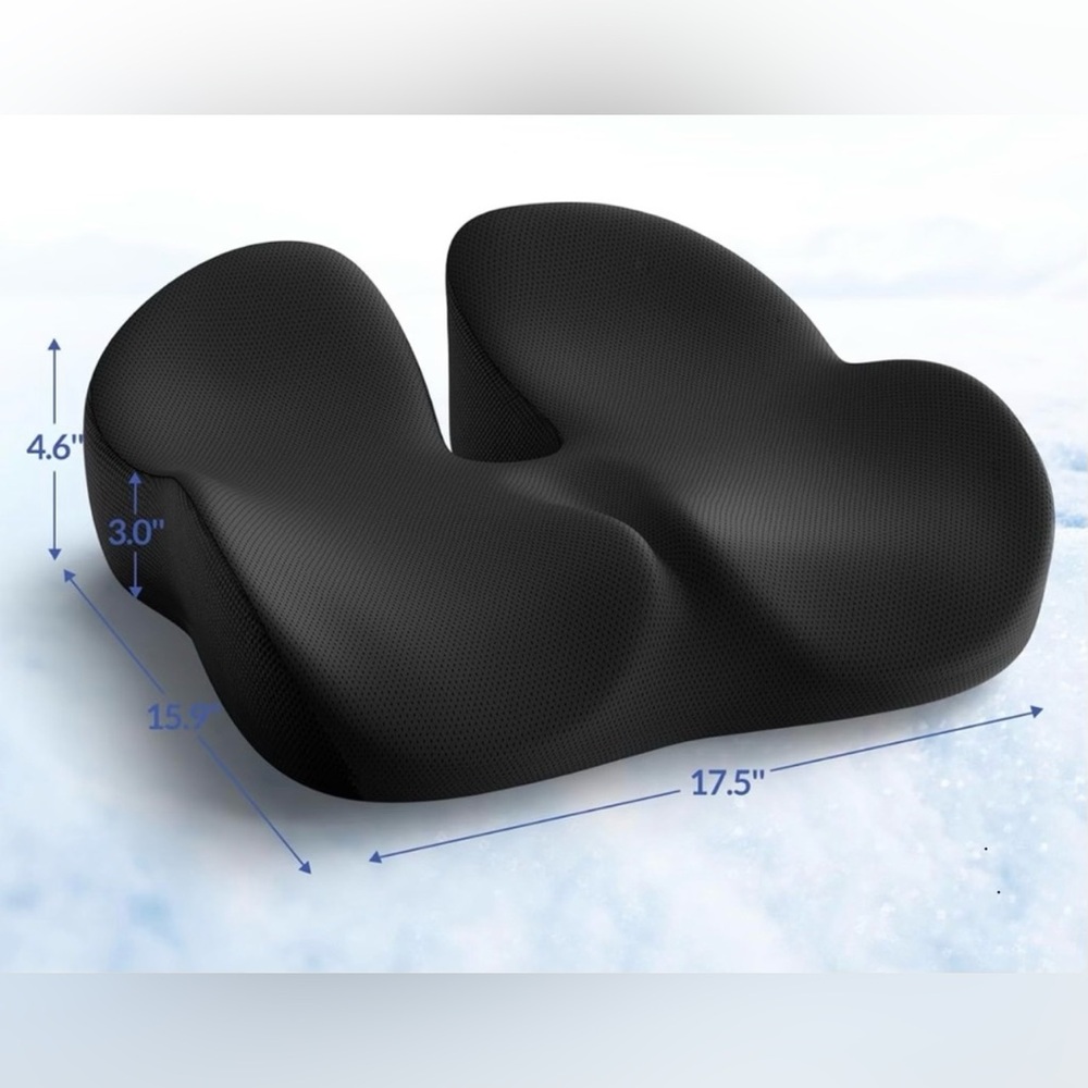 Ergonomic Black Seat Cushion